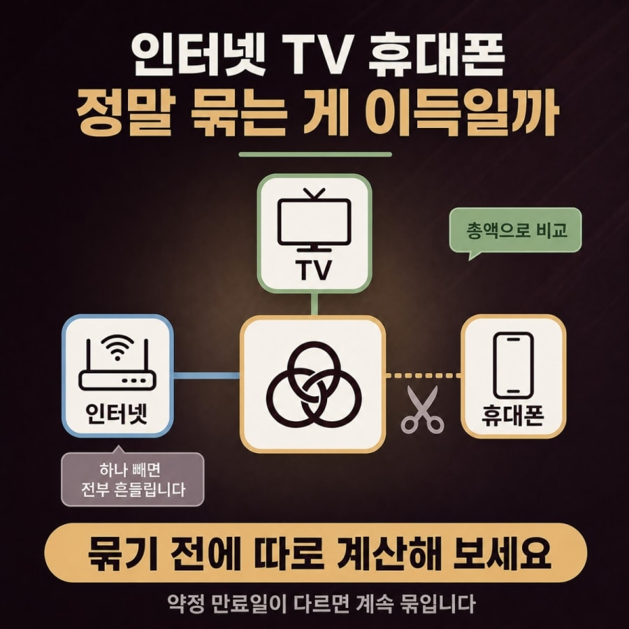 인터넷+TV+휴대폰, 정말 묶는 게 이득일까? (묶기 전에 해보는 분리 계산법)