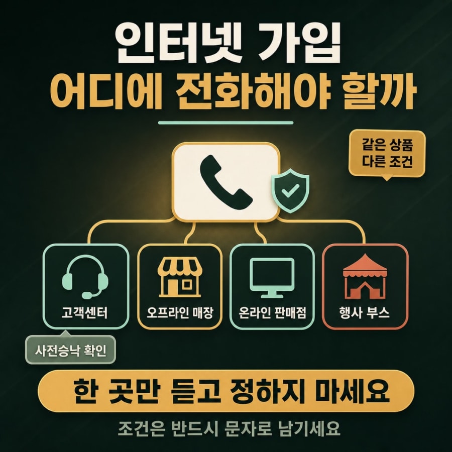 인터넷 가입, 어디에 전화해야 할까? (판매처 유형별 차이와 확인법)