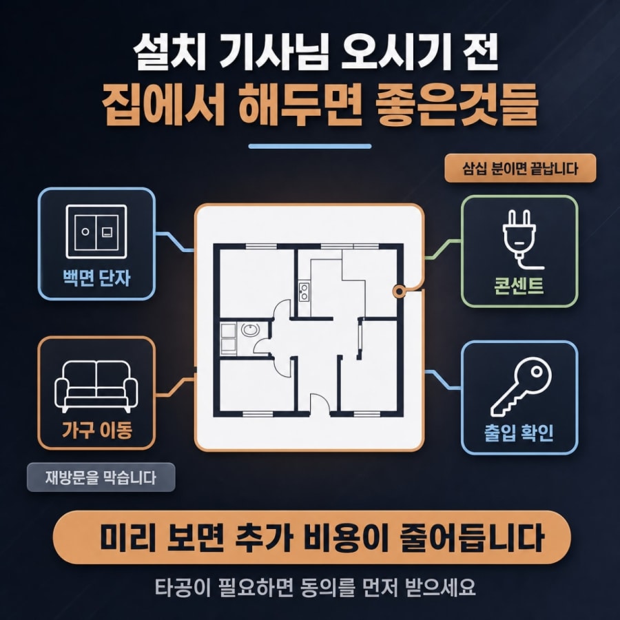 설치 기사님 오시기 전, 집에서 미리 해둘 것들 (30분이면 끝납니다)