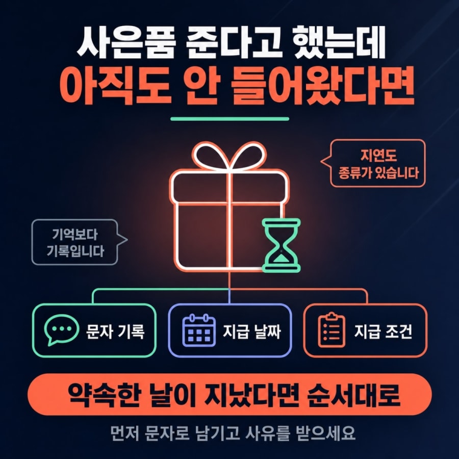 사은품 준다고 했는데 안 줍니다 (지급 지연·미지급 대응 순서)