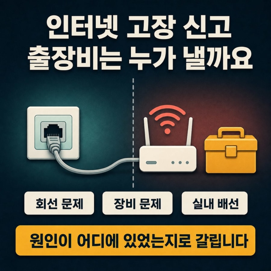 인터넷 고장 신고했는데 출장비를 내라고 합니다 (무상·유상 수리 기준)