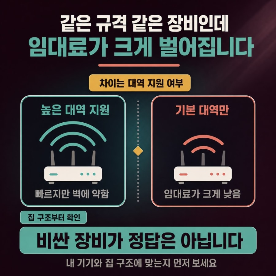 같은 WiFi 7인데 임대료가 여섯 배 차이 납니다 (통신사 5곳 최신 장비 비교)