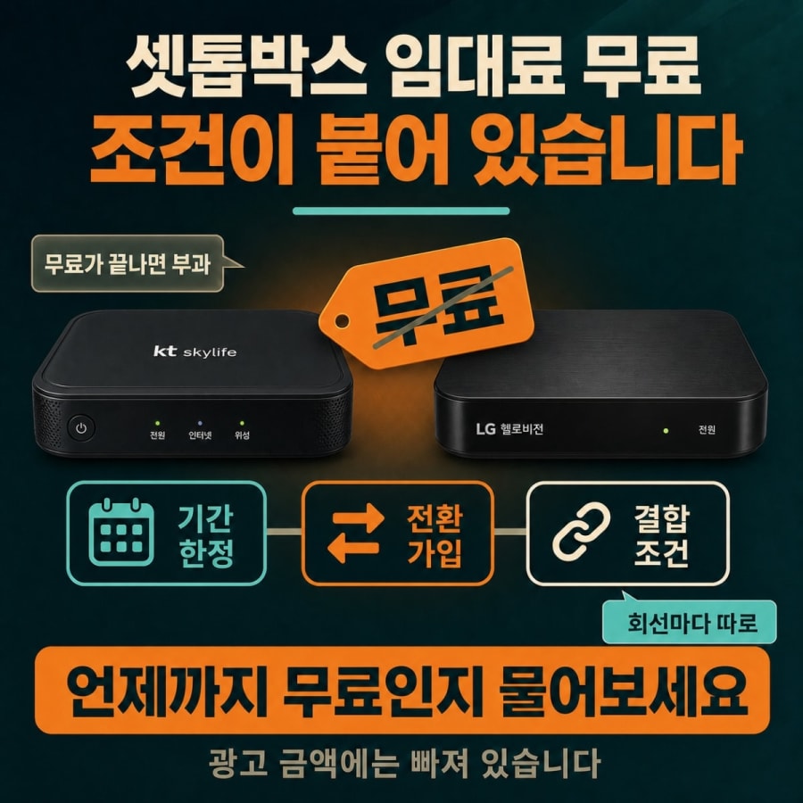 셋톱박스 임대료 무료라는 말, 조건부터 보셔야 합니다 (KT스카이라이프·LG헬로비전 최신기기 정리)