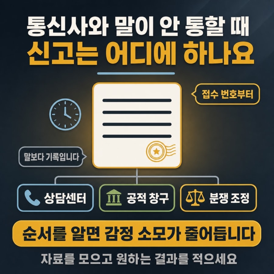 인터넷 문제로 통신사와 말이 안 통할 때 (신고는 어디에, 무엇을 준비해서 하나요?)