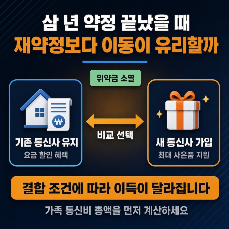 인터넷 3년 약정 만료 시 재약정 vs 신규 가입 혜택 비교 (사은품 최대 지원 받는 법)
