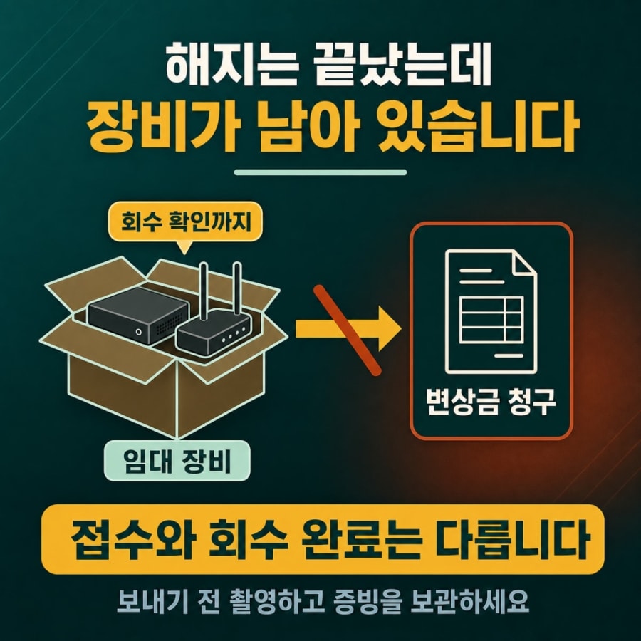 인터넷 해지했는데 몇 달 뒤 청구서가 왔습니다 (장비 반납 누락과 변상금 처리)