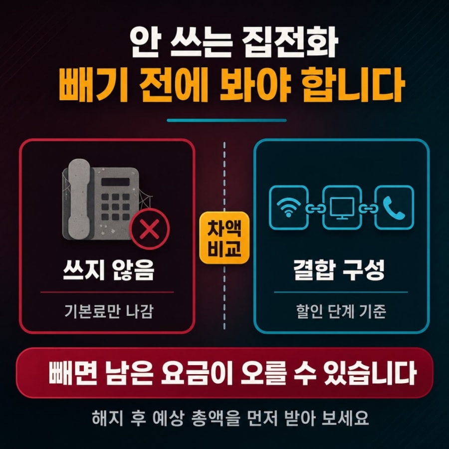 집전화 안 쓰는데 요금이 나갑니다 (인터넷전화 결합 유지와 정리 판단 순서)