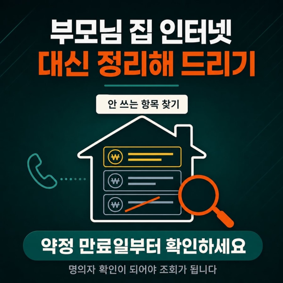 부모님 집 인터넷을 대신 정리해 드리려 합니다 (떨어져 사는 자녀가 확인할 순서)