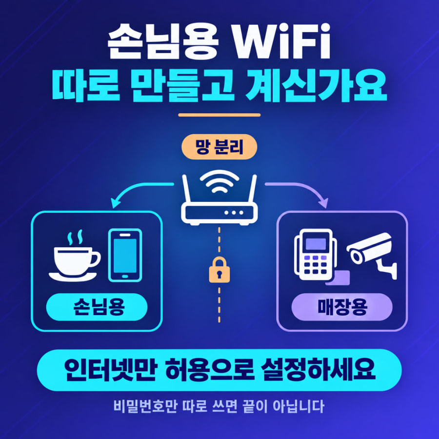가게 손님용 WiFi, 비밀번호만 알려주면 끝일까요? (게스트 네트워크 설정 순서와 분리 확인)