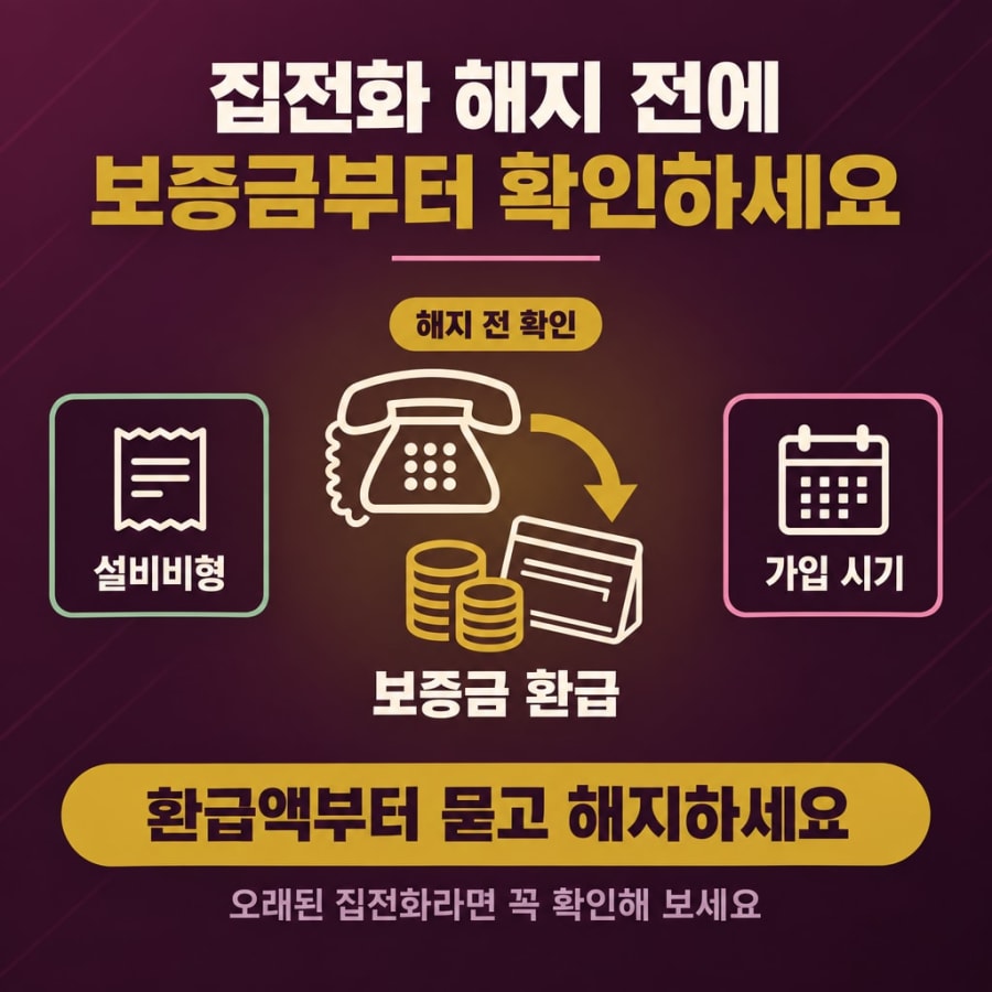 집전화 해지 전에 보증금부터 확인하세요 (2001년 이전 설비비형이면 최대 24만 2천 원 환급)