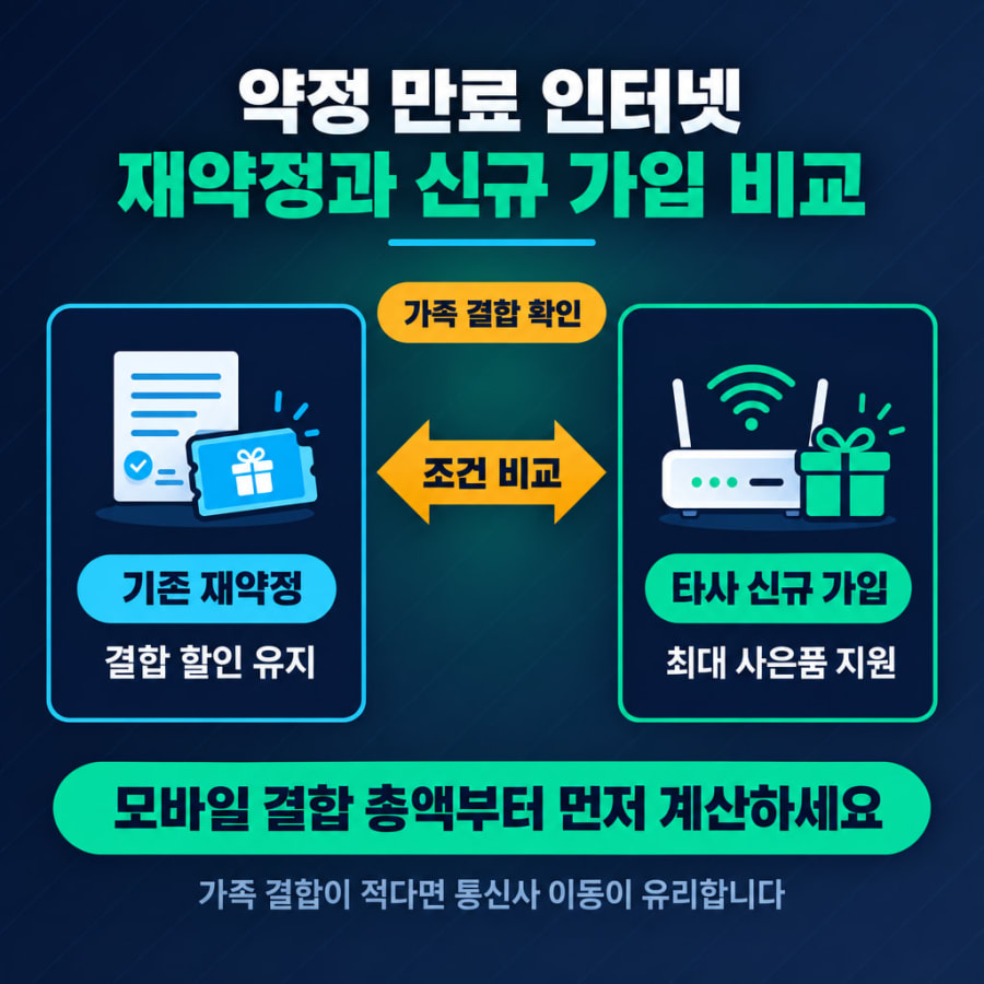 인터넷 3년 약정 끝나면 재약정할까 신규 가입할까? (사은품 47만 원과 결합할인 손익 계산법)