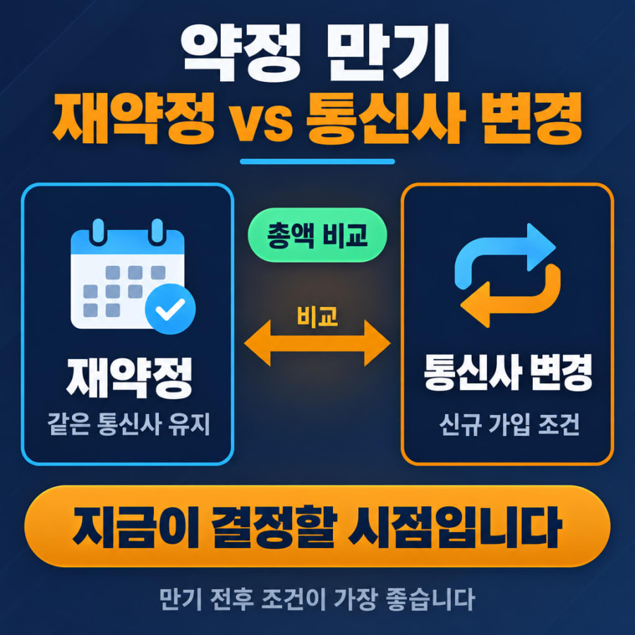 인터넷 약정 만료, 재약정과 통신사 변경 어느 쪽이 실제로 남을까요? (2023년 10월 가입자라면 지금이 만기입니다)