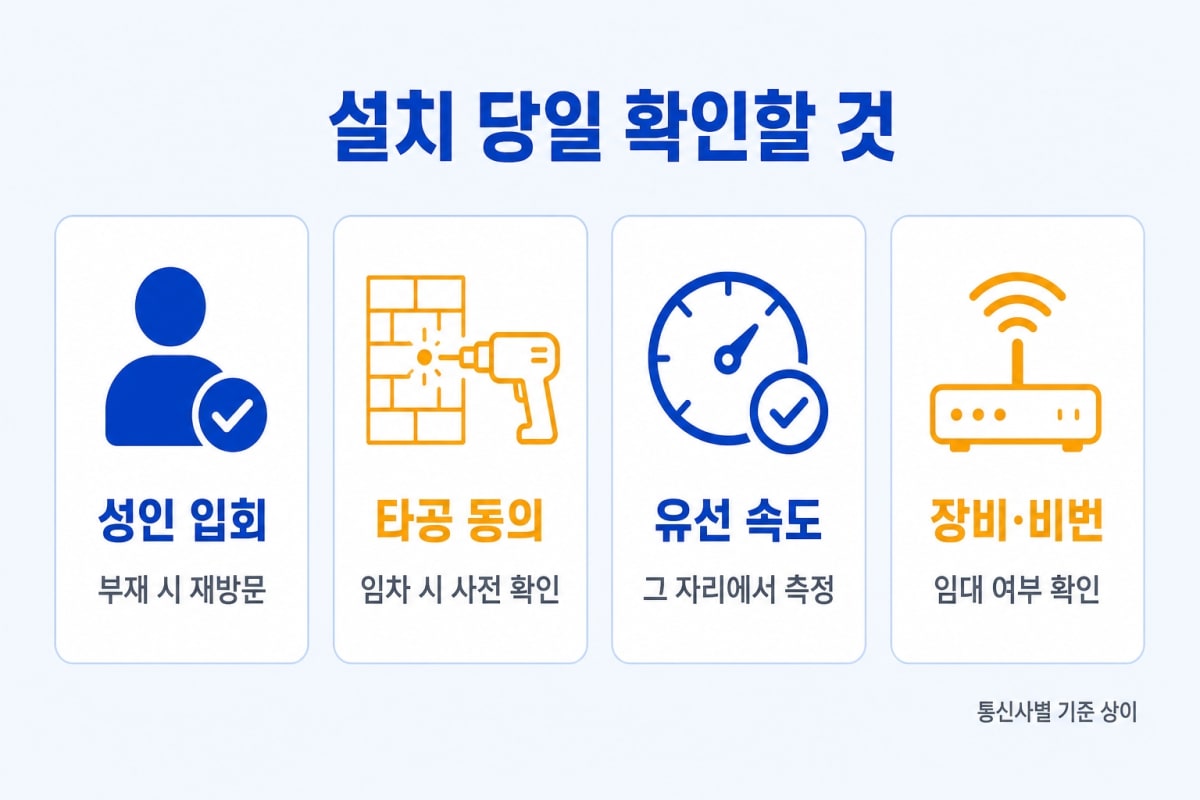 인터넷 신청하면 설치까지 며칠 걸리나요? 당일 개통 조건과 설치 당일 체크리스트