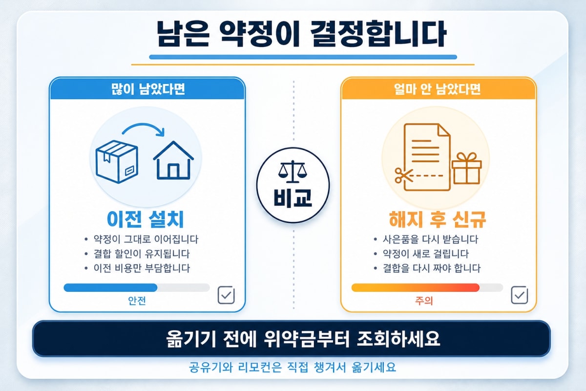 이사할 때 인터넷, 이전설치가 나을까 해지하고 새로 가입할까?