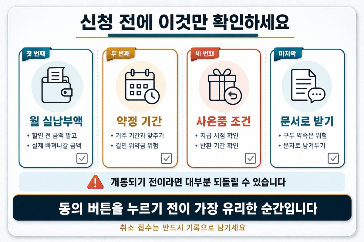 인터넷 신청했는데 취소하고 싶다면?