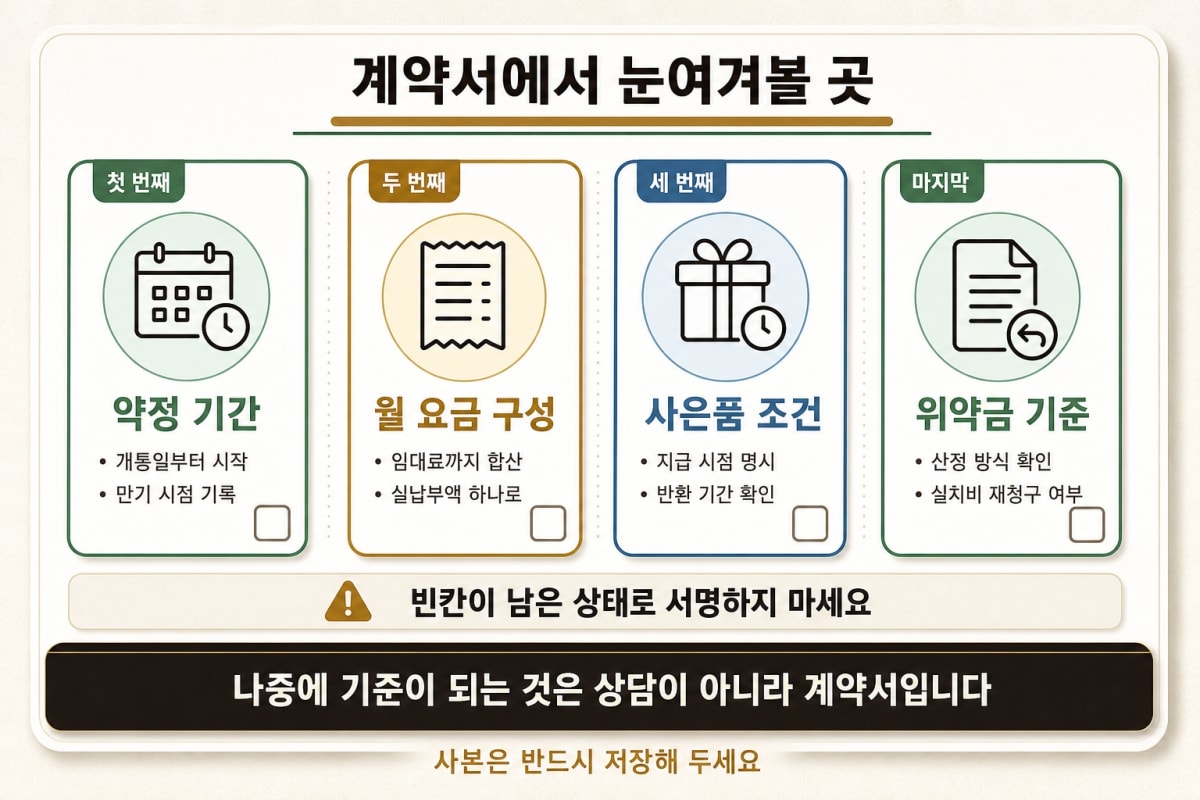 인터넷 계약서, 서명 전에 이 일곱 줄만 확인하세요