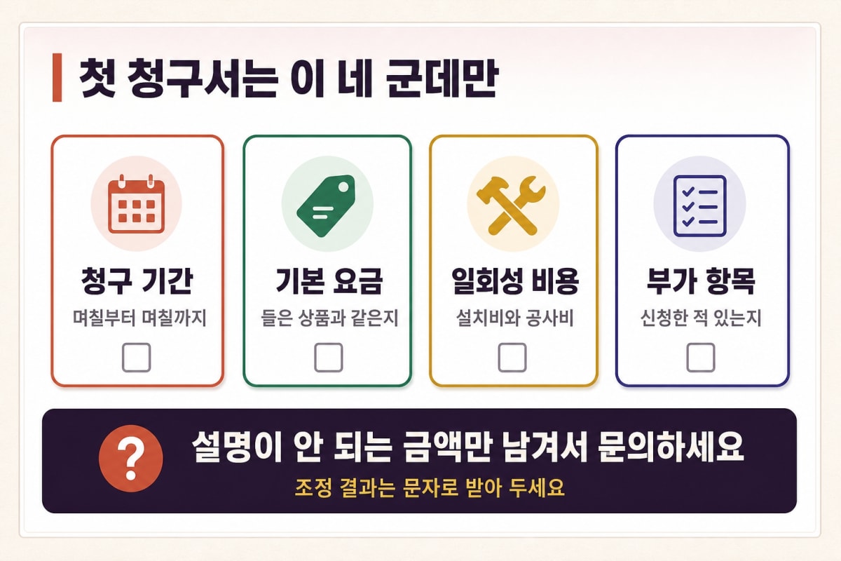 개통 첫 달 요금이 이상합니다