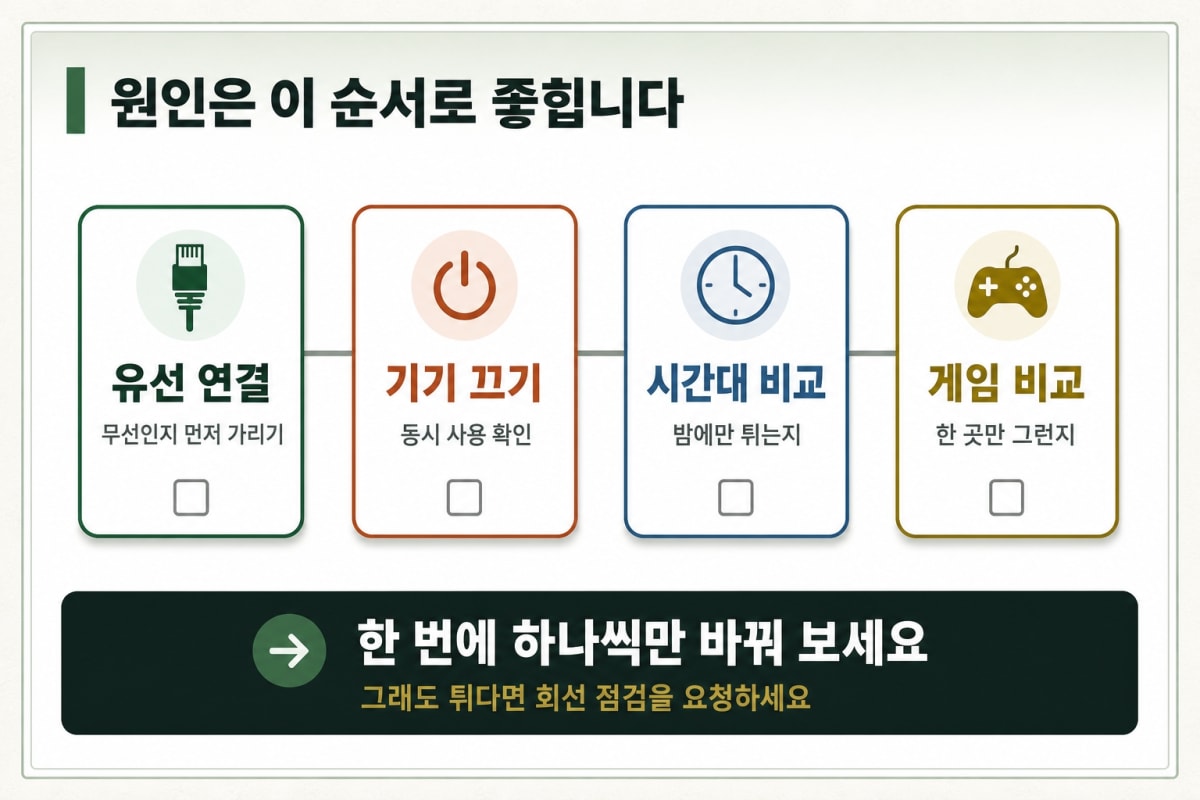 게임할 때만 핑이 튑니다