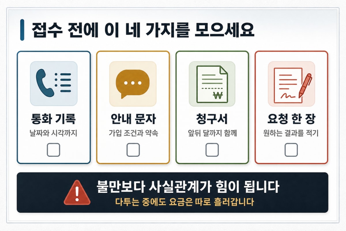 통신 민원 접수 전 준비할 네 가지