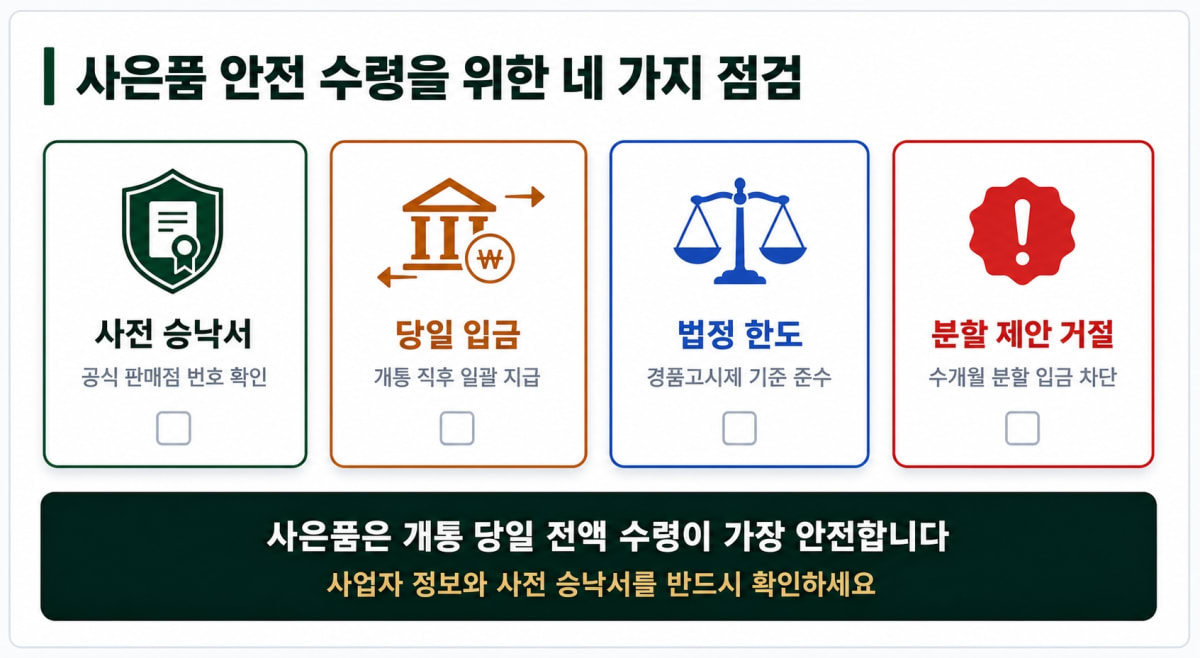 인터넷 가입 사은품 안전 확인 체크리스트