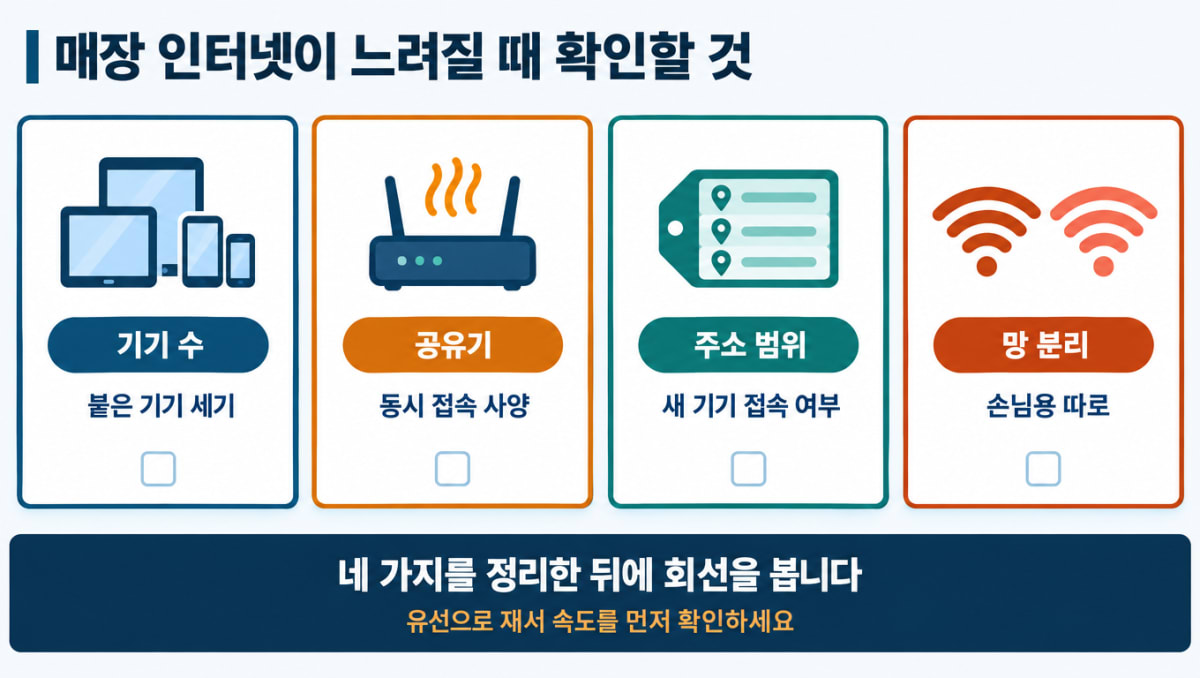 매장 인터넷이 느려질 때 확인할 네 가지