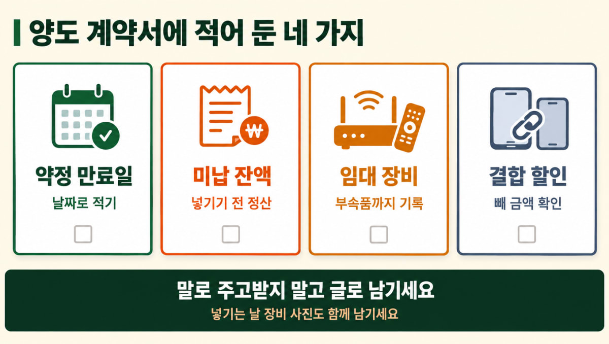 양도 계약서에 적어 둘 네 가지