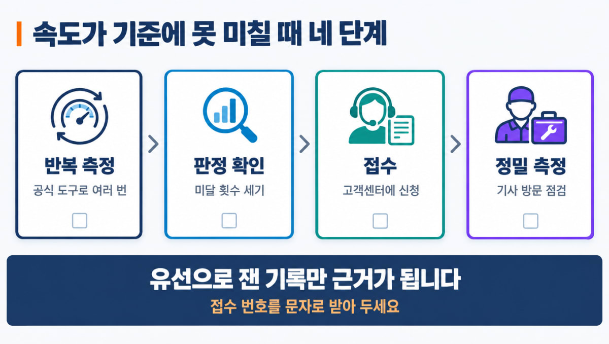 개통 속도가 기준에 못 미칠 때 확인하는 네 단계