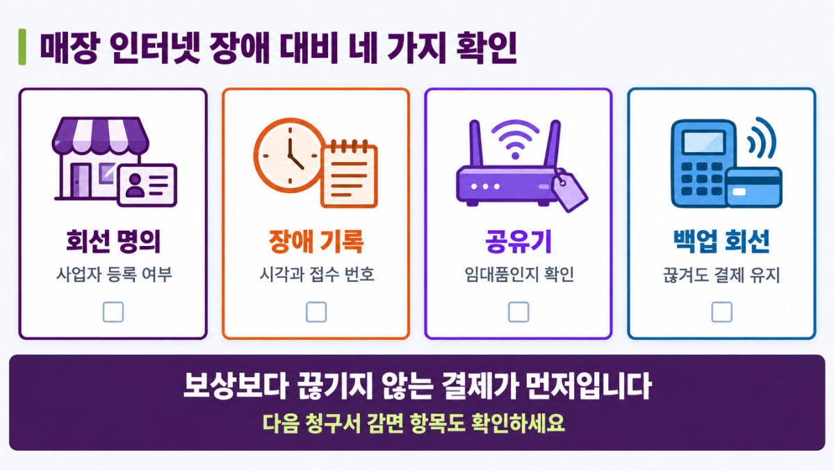 매장 인터넷 장애 대비 확인할 네 가지