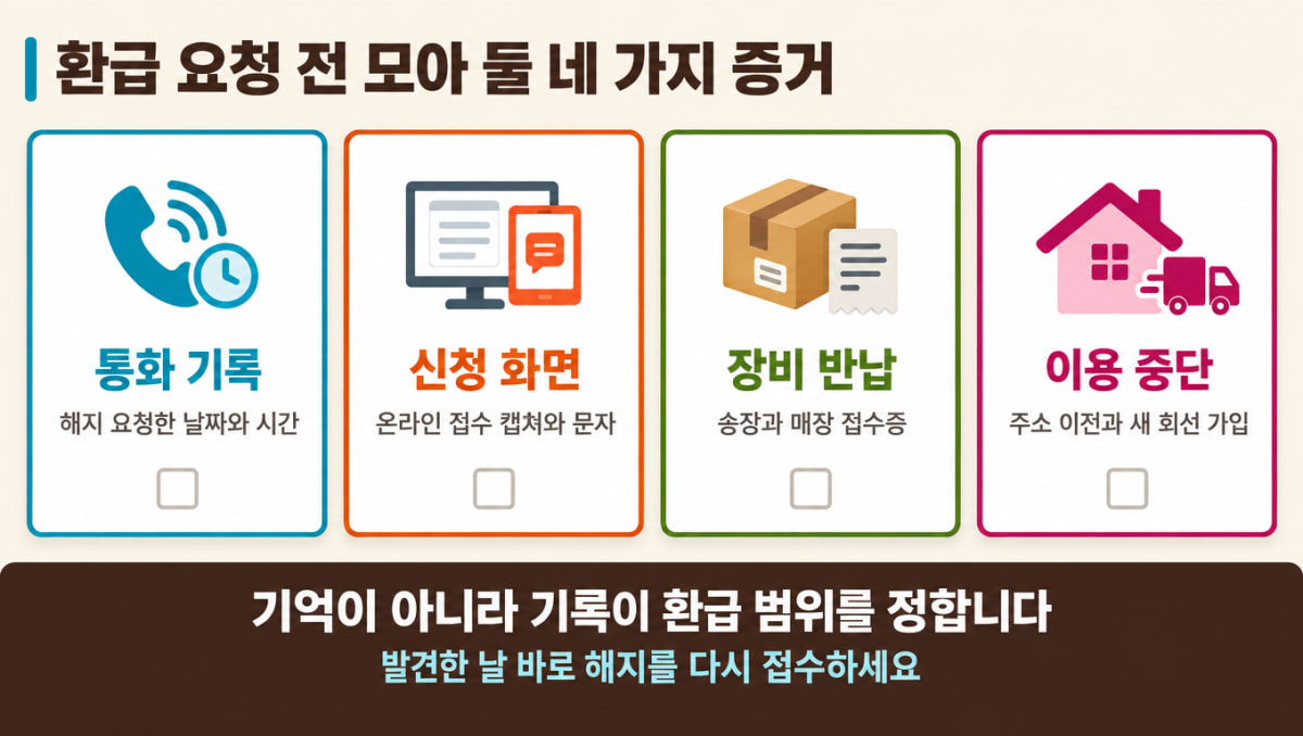 해지 누락 환급 요청 전 모아 둘 네 가지 증거