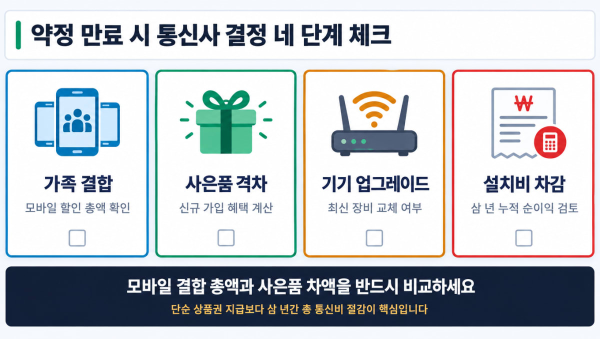 약정 만료 시 통신사 결정 네 단계 체크리스트
