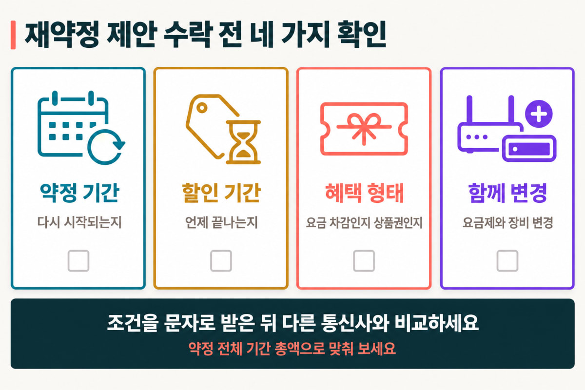 통신사 재약정 제안 수락 전 확인할 네 가지 항목