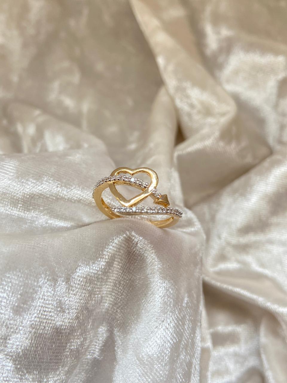 Anillo corazón y flecha MILUJO