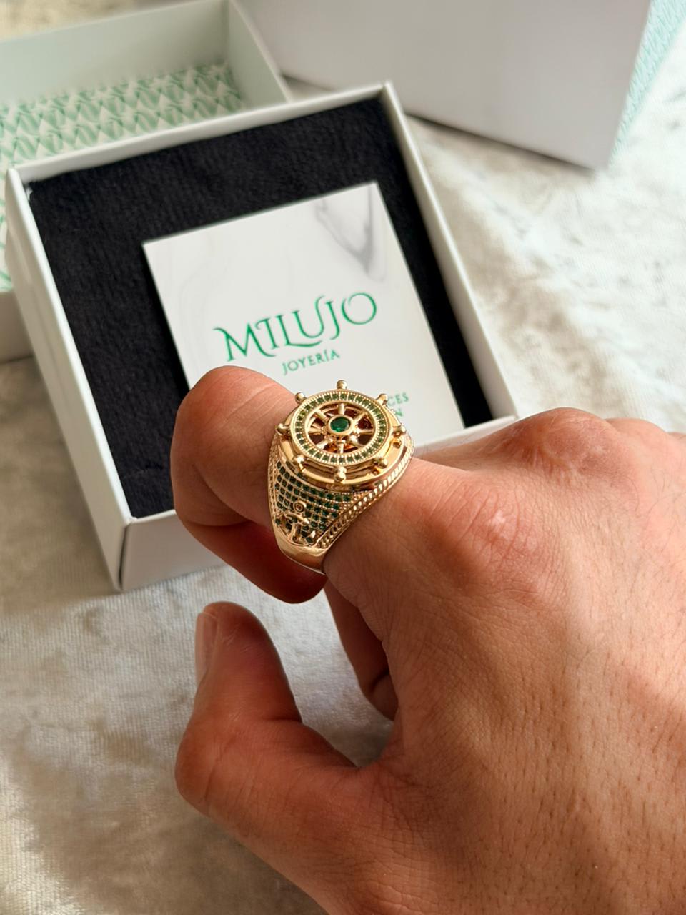 Anillo TIMÓN y ANCLA MILUJO