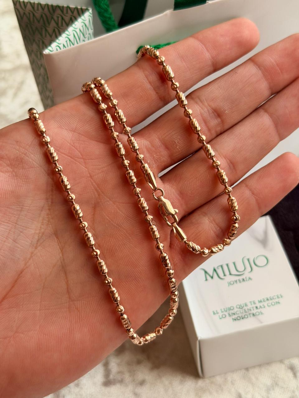 Cadena militar balín y barril MILUJO
