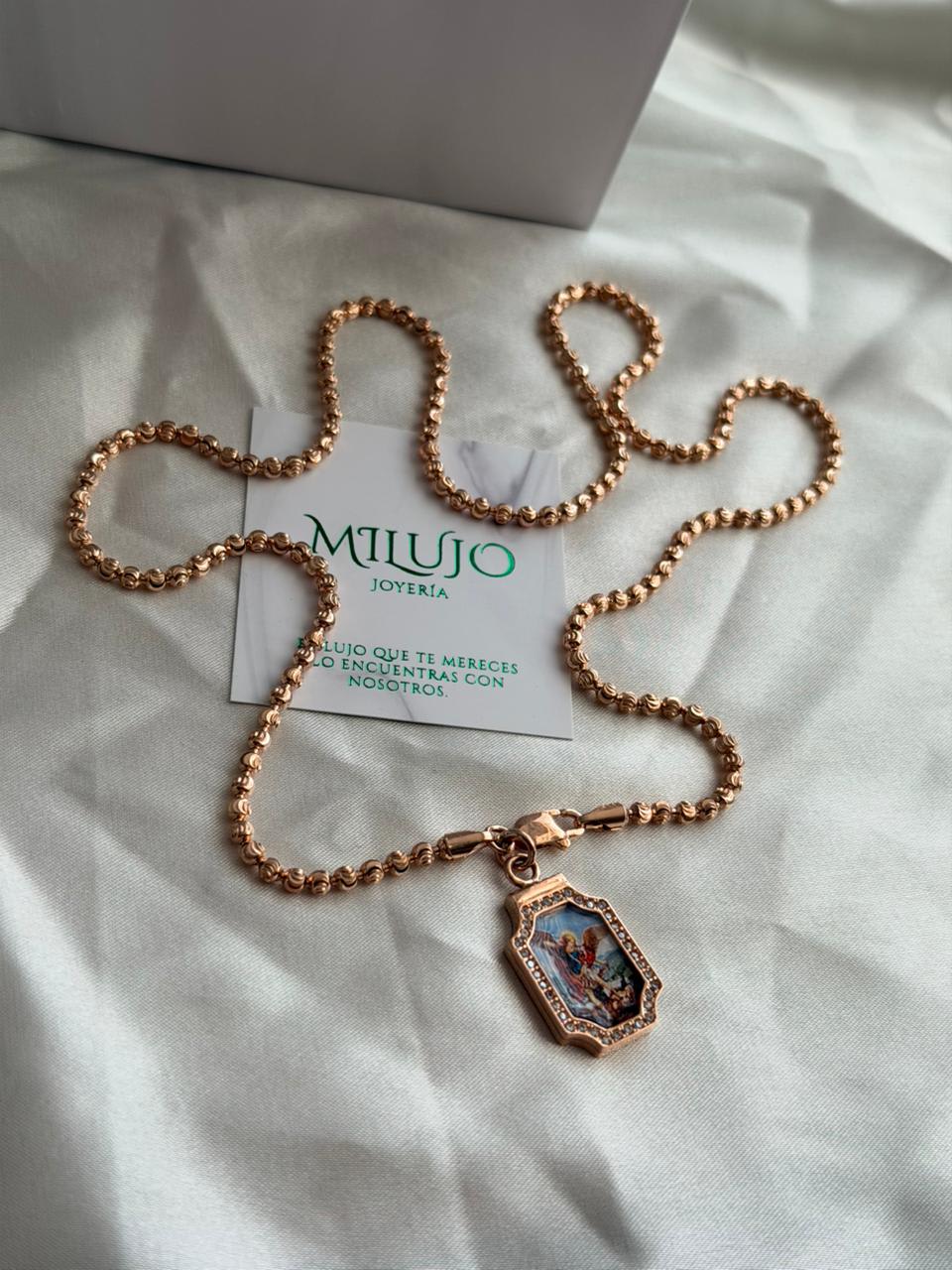 Cadena militar + relicario MILUJO