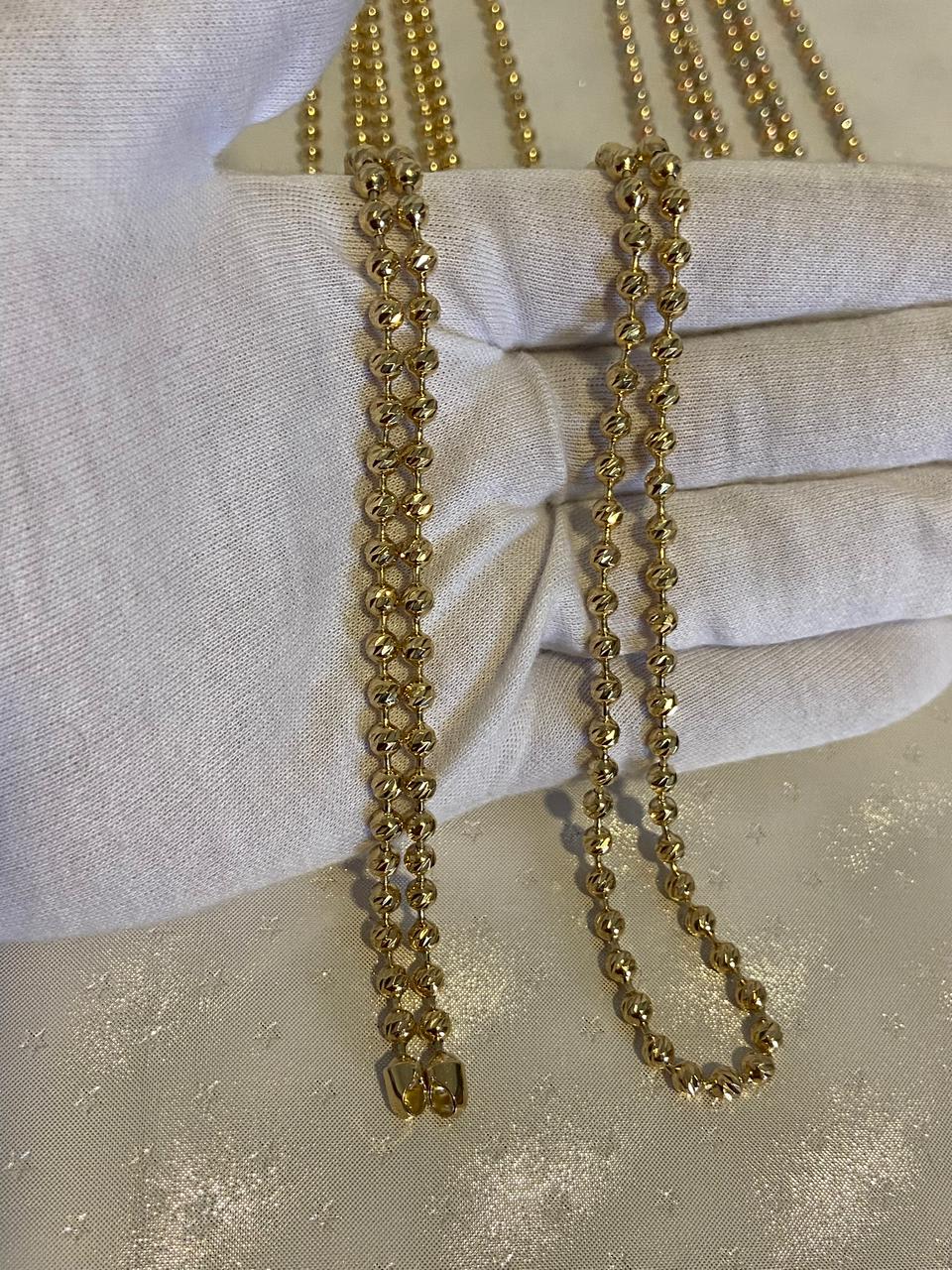 Cadena Militar 4 mm Tradicional Oro Amarillo MILUJO
