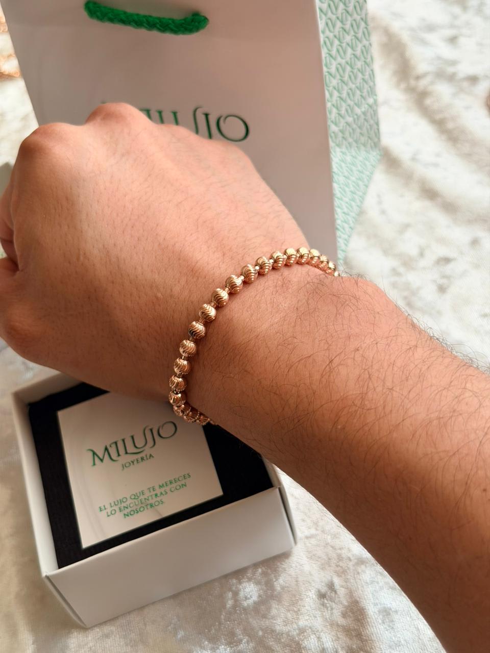 Pulsera militar 5 mm en diamantado luna MILUJO