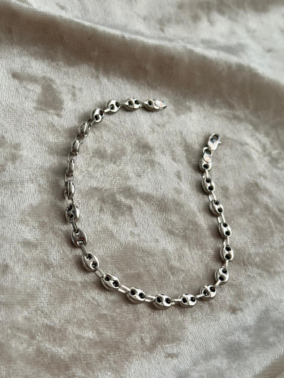 Pulsera eslabones oro blanco MILUJO