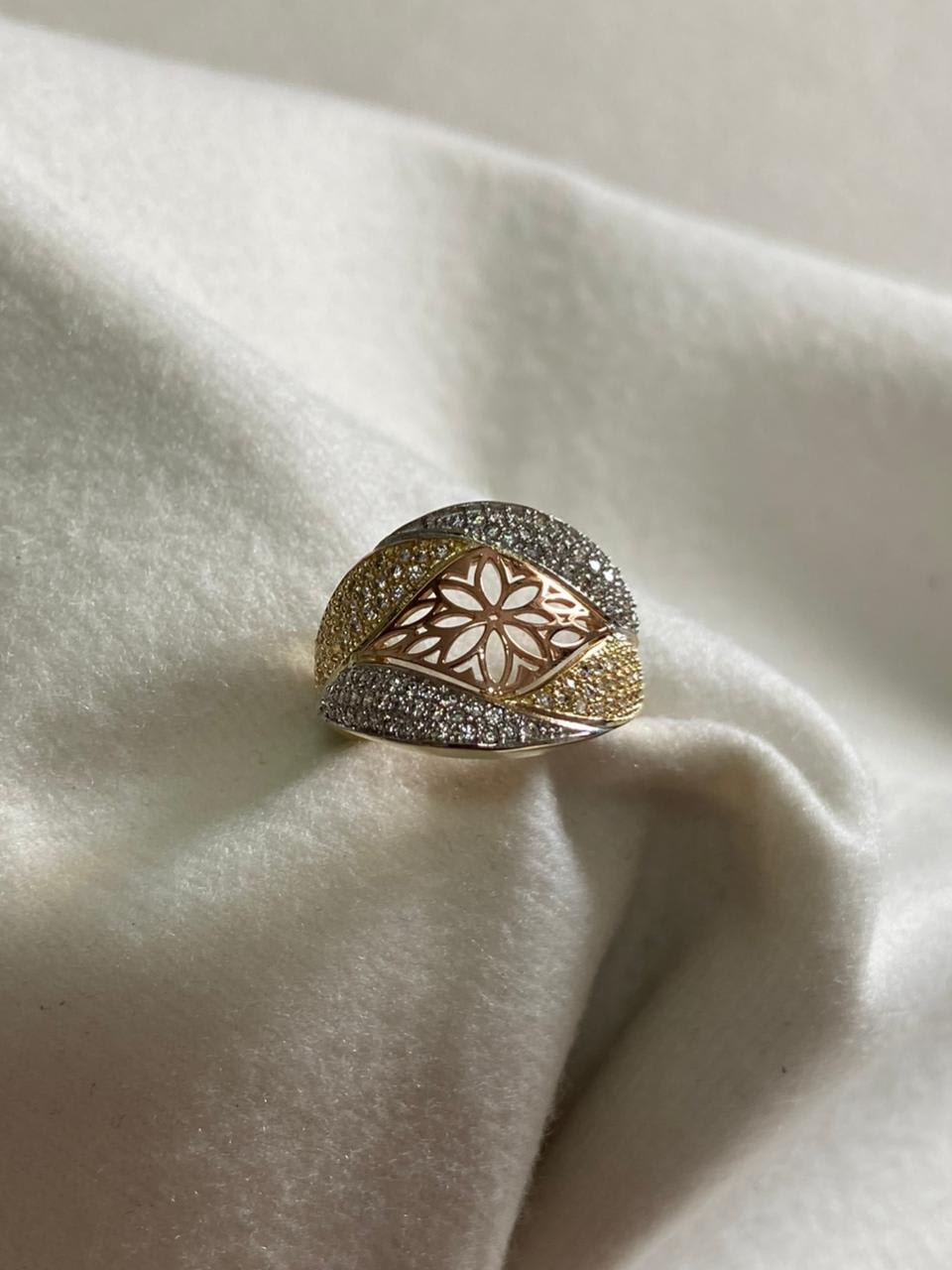 Anillo dama 3 oros MILUJO 5.0gr Ref2