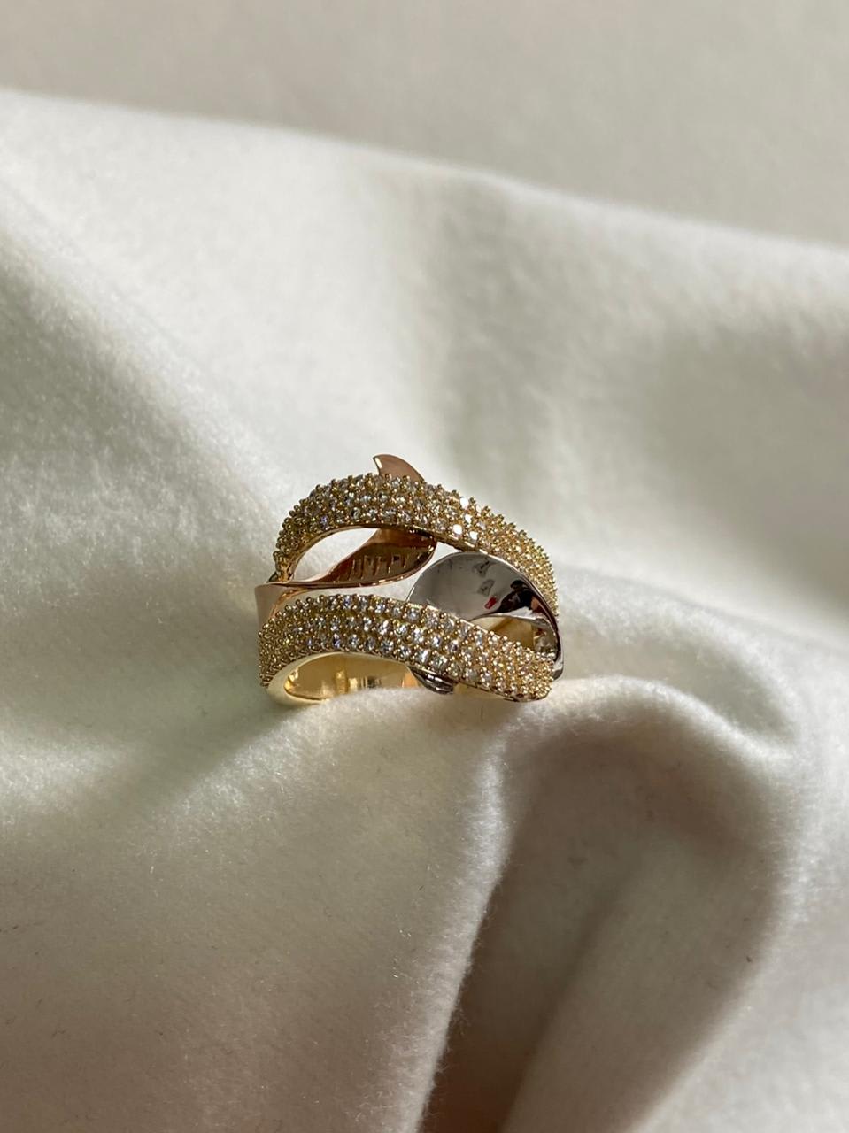Anillo dama 3 oros MILUJO 5.9gr Ref1