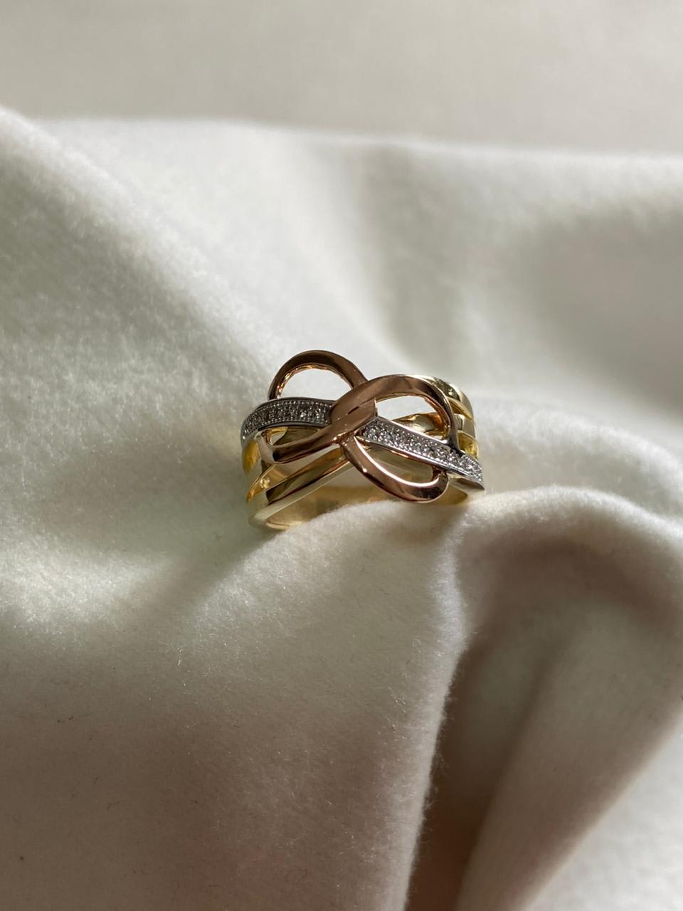 Anillo dama 3 oros MILUJO 5.0gr Ref1