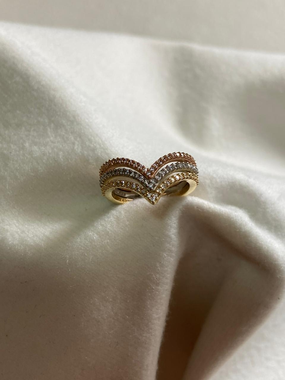 Anillo dama 3 oros MILUJO 5.5gr