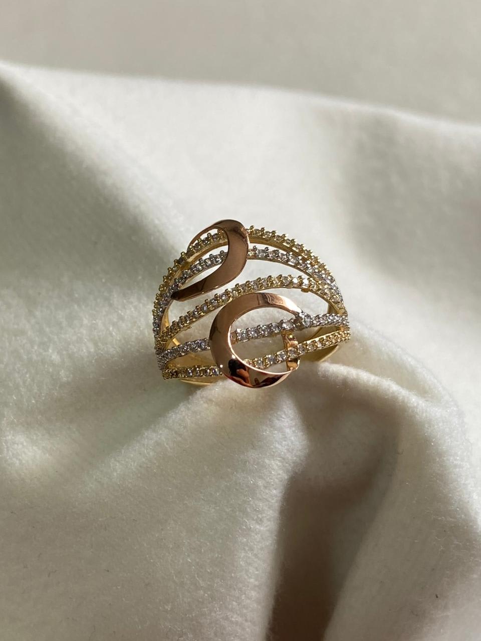 Anillo dama 3 oros MILUJO 5.8gr