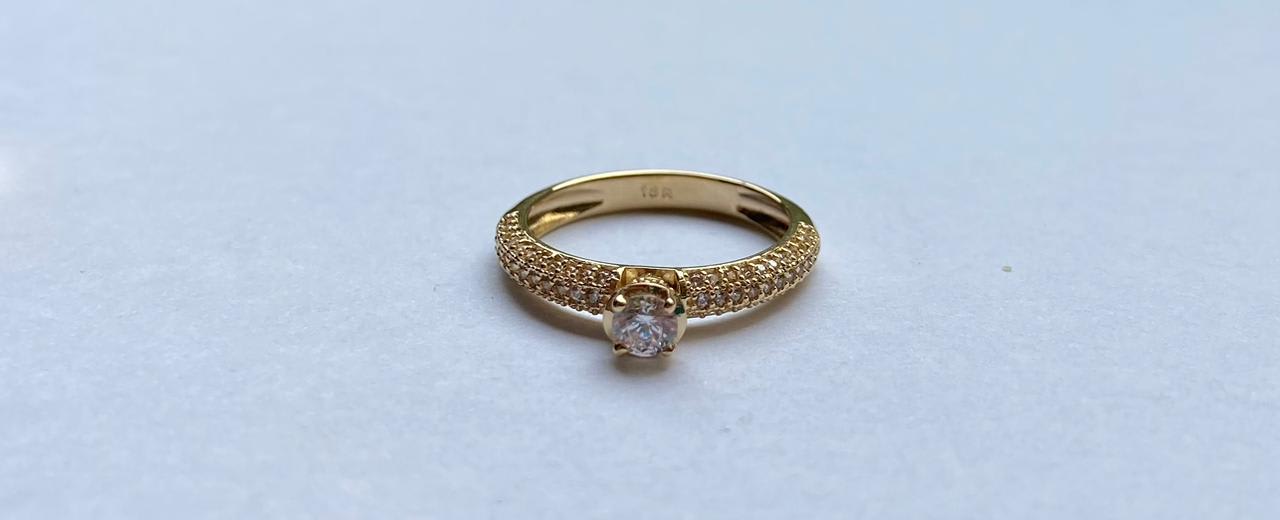 Anillo solitario MILUJO 2.4gr Ref1