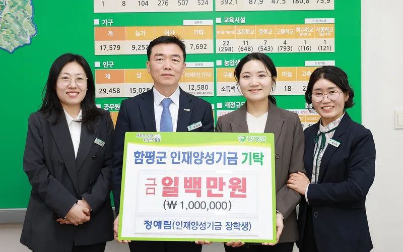 함평군 인재양성기금 장학생, 사회 진출 후 ‘장학금 선순환’ 실천 - 교육 뉴스 | 코리아NEWS