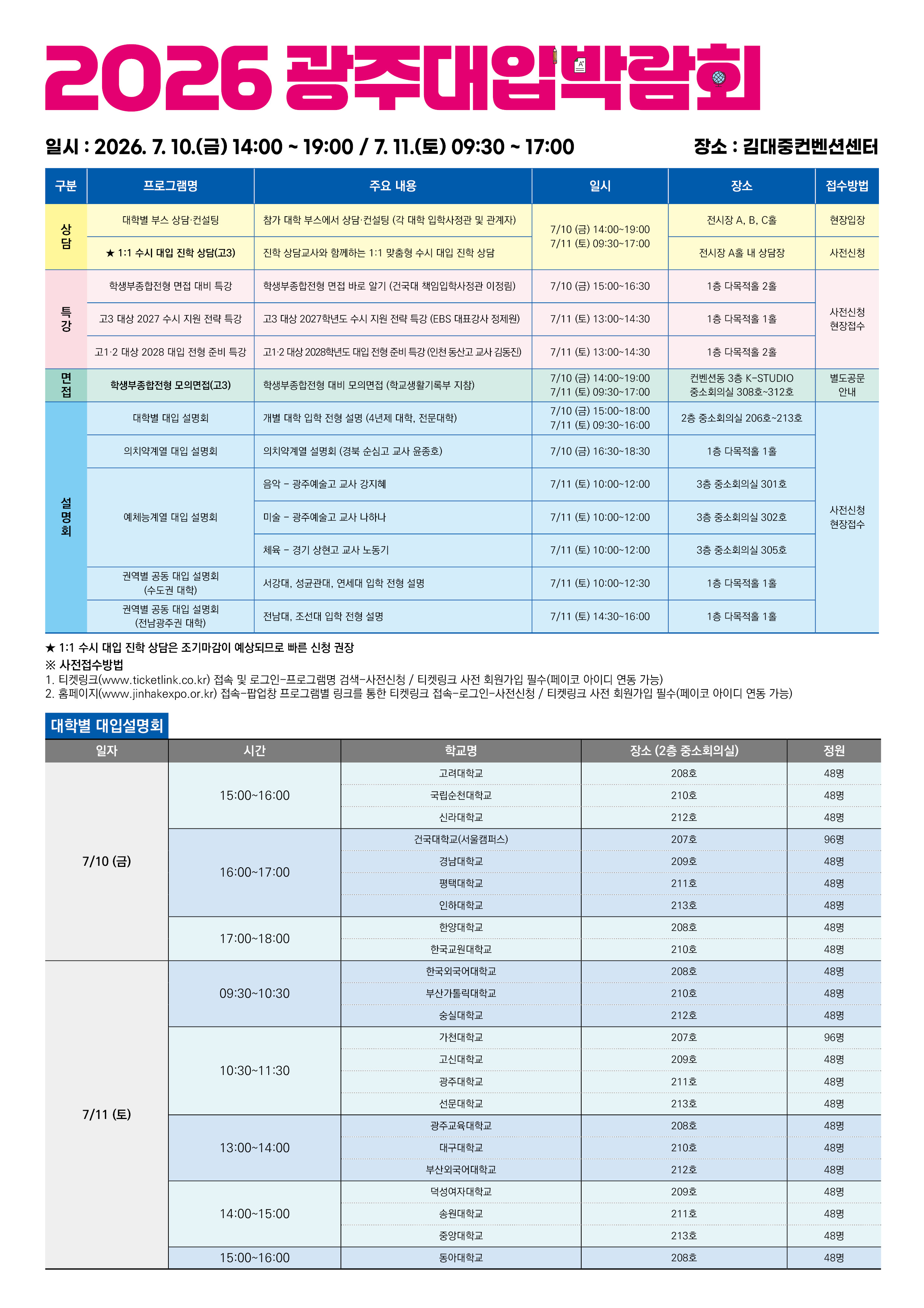광주시교육청, ‘2026 광주대입박람회’ 개최…전국 136개 대학 참여