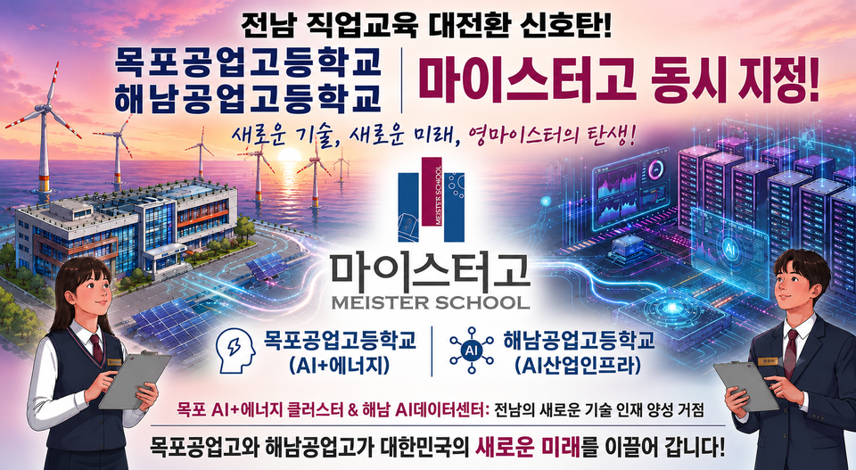 전남 목포·해남공고, 전국 6곳 중 2개교 선정…신규 마이스터고 도약