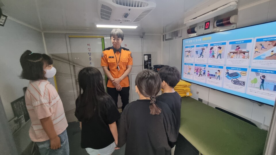 담양동초, 이동안전체험차량으로 ‘재난 대처법’ 체험해
