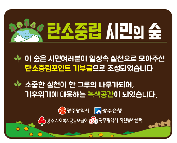 시민 기부한 탄소포인트로 ‘200평 숲’ 조성…광주, 전국 최초 성과