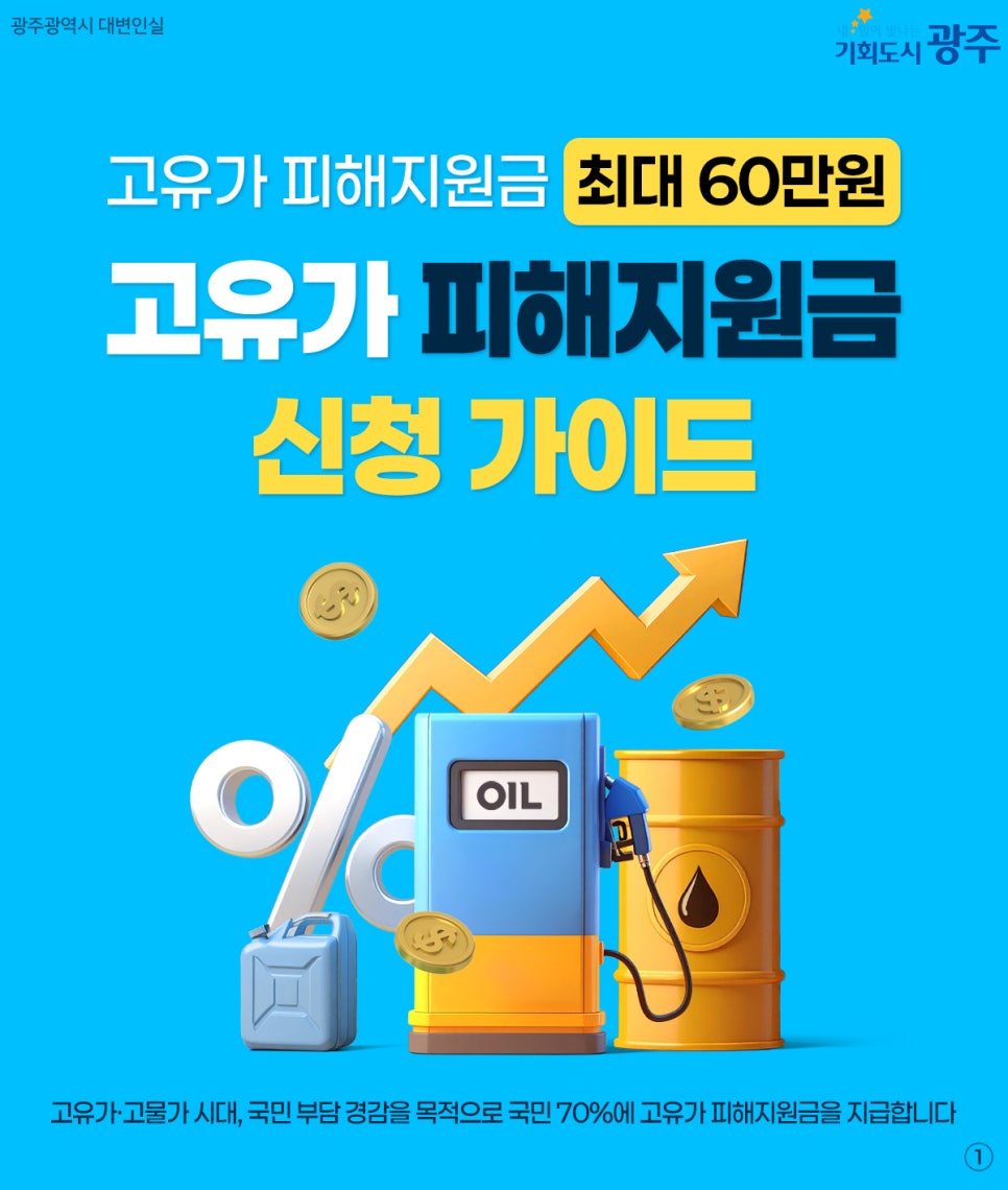 광주시, 고유가 피해지원금 본격 가동…기초생활수급자 60만원 지원